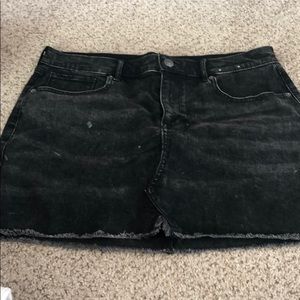 Black denim skirt